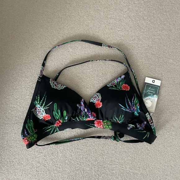 Eidon String Triangle Bikini Madison Floral Print Top D Cup - Picture 7 of 8